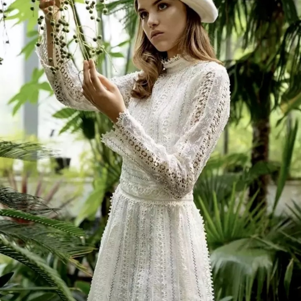 Giambattista Valli X H&M White Lace Short Dress EU 42 US 10